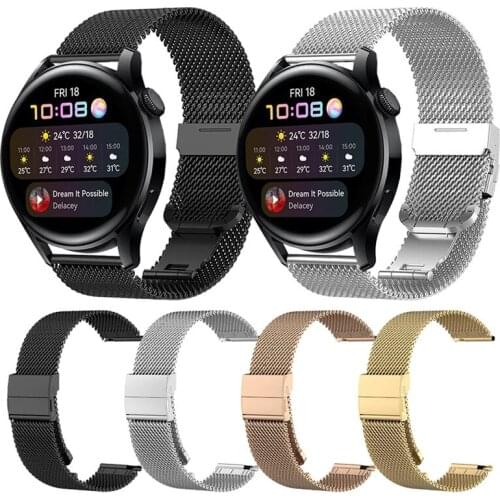 Metal Stainless Steel Mesh Belt Strap For HUAWEI WATCH 3 / GT 2 Pro Band Bracelet For HONOR Magic Watch 2 46mm 42mm Watchband