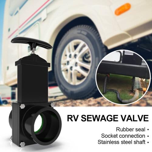 RV Knife Water Gate Valve Durable Flow Van Sewer Hose Plastic 50mm Exterior Home Accessories Caravan Drain
