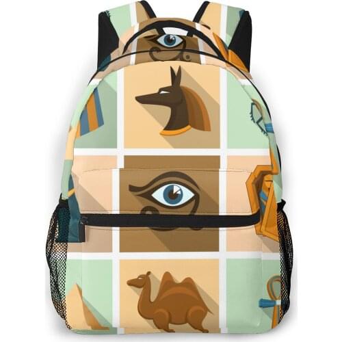 Backpack Women Shoulder Bag For Teenage Girls Egypt Icon Pyramid Coffin Sarcophagus Bagpack Female Ladies School Backpack
