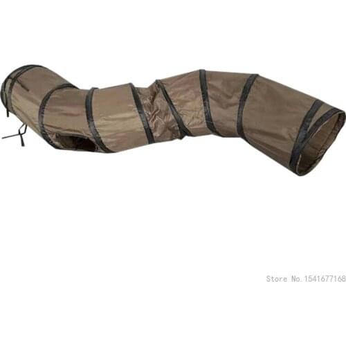 Rainbow stitching S-shaped cat tunnel household foldable polyester cloth cat tunnel ground dragon pet toy supplies hamster toys