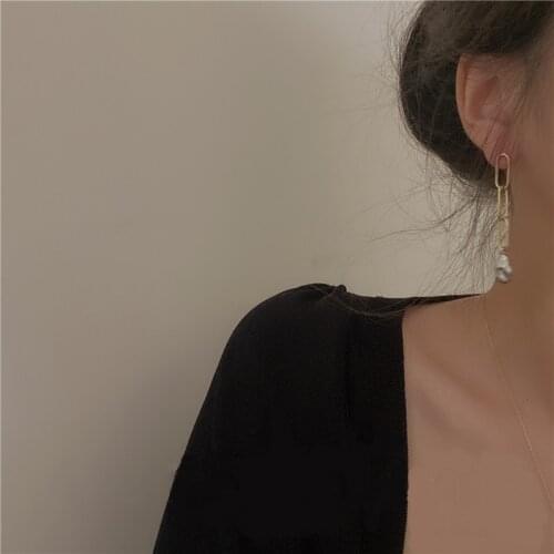 925 Korean Gold And Silver Earrings Simple Style Wild Earrings Network Celebrity Fashion Geometric Sweet Earrings Jewelry