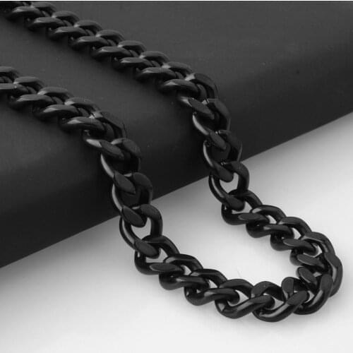 Granny Chic Mens Necklace Chain Stainless Steel Black Wholesale 2019 Necklace Or Bracelet for Men Jewelry Gift 11/13/15mm