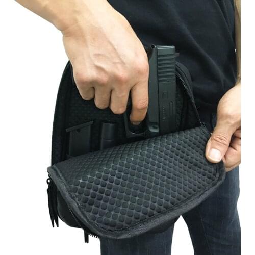 Tactical Concealed Gun Bag Pistol Pouch Holster Pack Waist Pocket Gun Carry Protection Case for Handgun with Belt Loop X229A