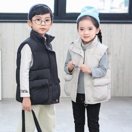 Thicken Winter Baby Girls Warm Outerwear Waistcoat Children Sleeveless Jacket Girl Winter Waistcoat 1 Piece Kids Clothes