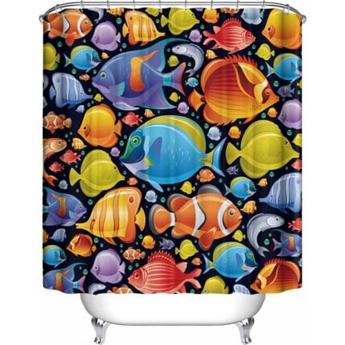 Animal Print Bathroom Shower Curtain 3D Dolphins Waterproof Mildew proof Bath Curtain Shower Curtains Environmental Frabic