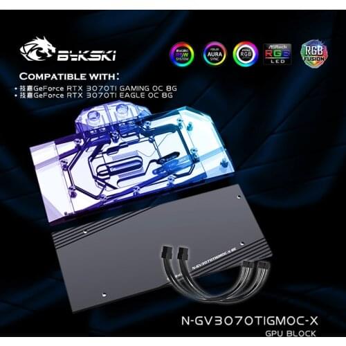 Bykski N-GV3070TIGMOC-X,GPU Water Block For GIGABYTE RTX 3070TI GAMING/EAGLE OC 8G Graphics Card Radiator,VGA Watercooler
