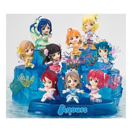 1set Japanese original anime figure lovelive Q version stage ver action figure collectible model toys for boys