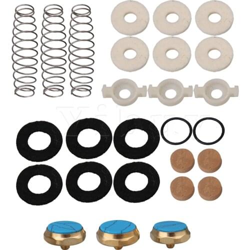 Yibuy Trumpet Valve Cork Pad Blue Turquoise Inlay Finger Buttons Piston Spring