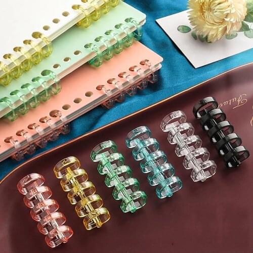 5-hole loose-leaf buckle clip binding strip diy homemade coil strip plastic detachable transparent a4 tool cover book