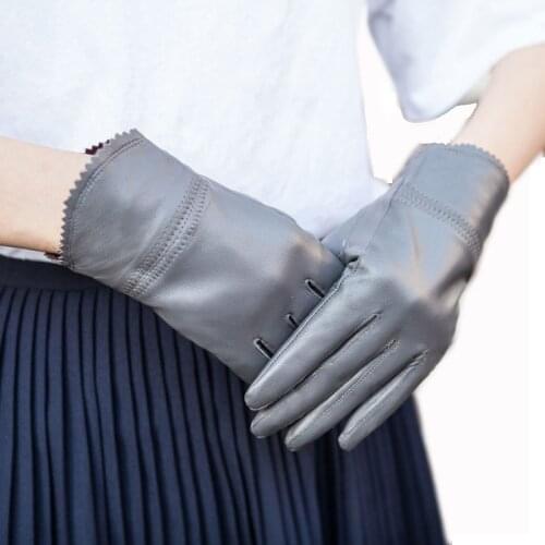 2020 new autumn winter womens genuine thin leather gloves driving car Mittens real sheepskin glove