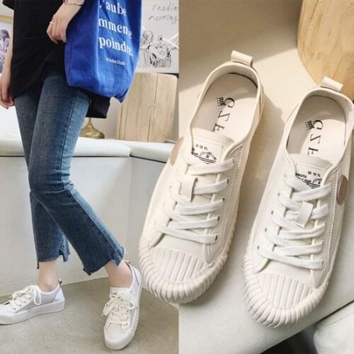 QWEDF 2019 white fashion canvas women sneakers spring autumn students comfortable Walking Footwear low heels espadrilles XC-53