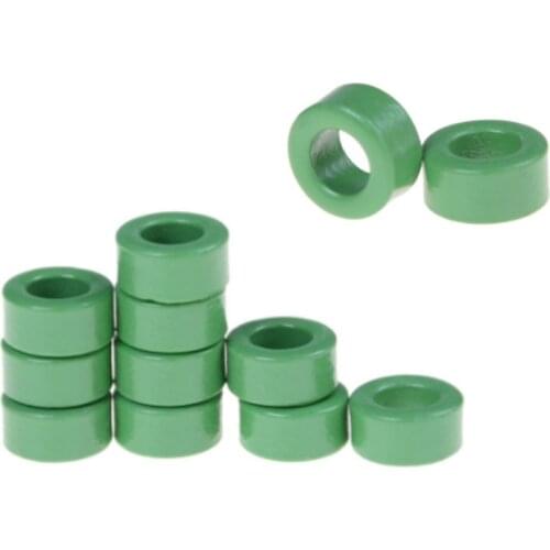 10 Pcs Inductor Coils Green Toroid Ferrite Cores 10mm x 6mm x 5mm