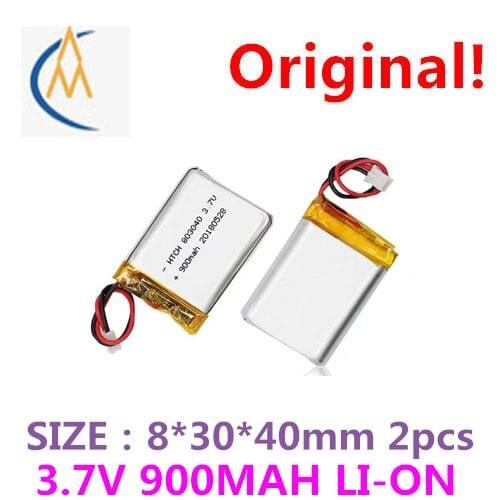 2PCS Purifier high-capacity rechargeable battery 900 capacity wireless mouse cell lithium-ion polymer battery 803040