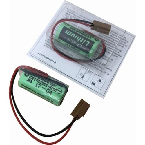 2pcs Original New CR17335SE-R(3V) CR17335SE-R CR17335 CR2/3A 3V PLC Lithium Battery with plugs / connectors Free Shipping