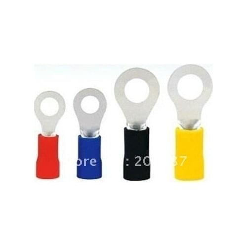 200pcs Red 22-16 AWG Insulated Ring Terminal Connector RV1.25-3 0.5-1.5mm