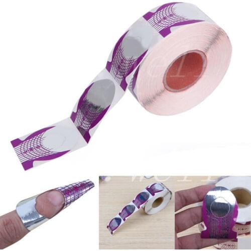 2017 500pcs/roll Purple Fish shape Nail Art Tips Extension Purple Tool Forms Guide French Acrylic,500 Free Shipping