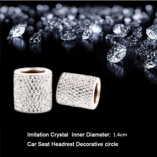 4pcs/lot Crystal Car Seat Headrest Collar Charm Rhinestone Inner Diameter 14MM Car Accessory Car style Universal