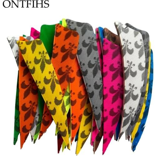 50PCS ONTFIHS 3 Inch Hunting Arrow Feathers Shield Cut Fletches Turkey Feathers Fletching -Special Pattern