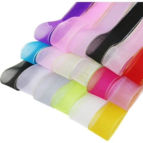 10 yards/roll) 25mm Gold Silver Edge Organza ribbons gift wrapping decoration lace