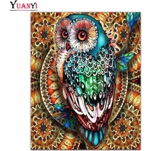 5D DIY Diamond Painting Cross Stitch Full Square / Round Owl Diamond Embroidery Mosaic Rhinestone Animal Home Decoration