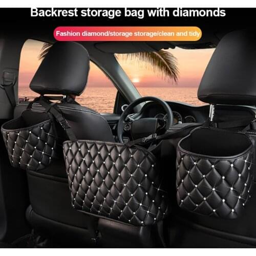 Car Rear Seat Back Storage Bag Multi Hanging Nets Pocket Trunk Bag Organizer Auto Stowing Tidying Interior Accessories Supplies