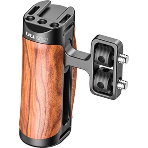 Camera Cage Side Handle, Grip Handgrip Threaded Holes w/ Cold Shoe Mount, for Camera DSLR Built-in Wrench