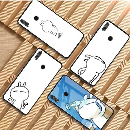 Tuzki Tempered Glass Phone Case For Huawei P20 P30 P40 P40 Lite Pro Psmart Mate 20 30 Cover Shell