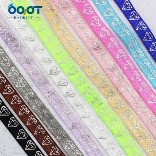 16mm,10 yards Hot silver diamonds Elastic Foldover Elastics Stretch Hair Ties Headbands for Baby Girls Hair Bow,E-20508-965