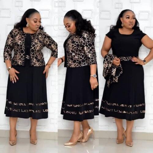 African Dress for Women Dshiki 2 Piece Set Patchwork Office Ladies Plus Size Dress Autumn Print African Female Dress