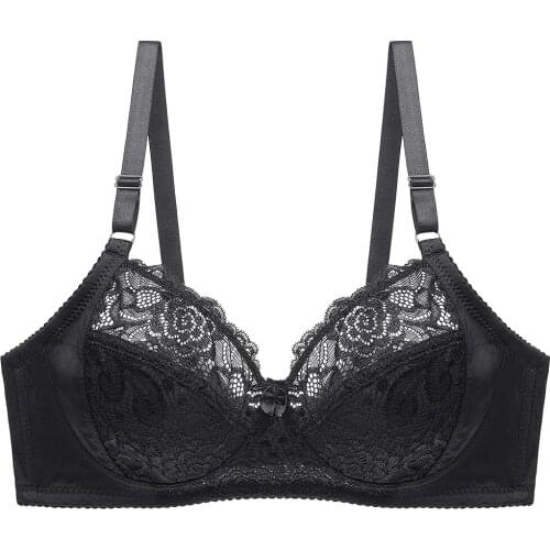 Large size lace bra Europe and America sexy C cup thin breathable bra
