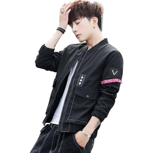 Japanese Autumn Masculine Black Slim Fit Pilot Biker Jacket Coat Men Jackets Big Size Armygreen Bomber Jacket Streetwear Hip Hop