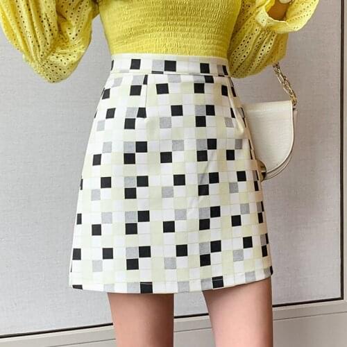 Anti Extinction Summer Skirt Plaid Skirts Women KPOP Girl Skirt 2021 New Mini Skirt Korean Fashion Short Dresses A Line Skirt
