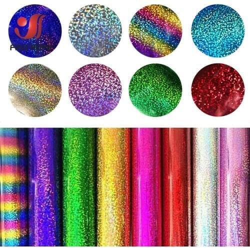 Sheet Glitter Shiny Heat Transfer Vinyl Film DIY Fabric Iron On For T-shirt Textiles Cricut Iridescent Craft Cutter Film Sparkle