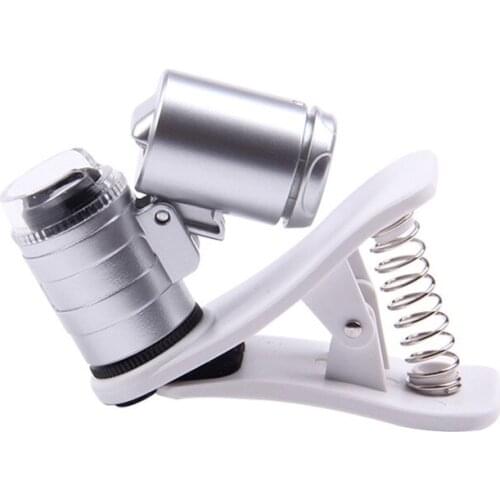 Mini Pocket 60X magnifying glass Microscope Loupe Jeweler Magnifier With LED Lamp