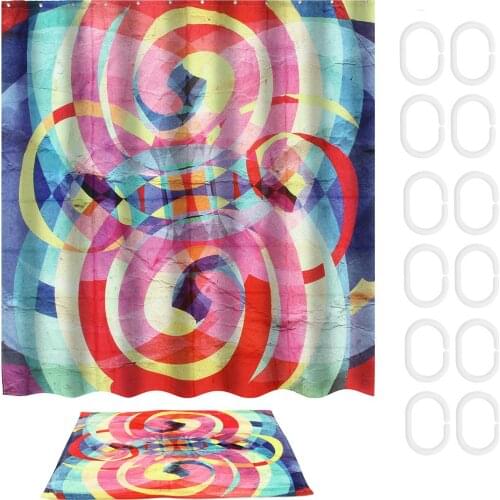 Fashion Bathroom Shower Polyester Waterproof Bathroom Curtain With 12 Hooks Bathroom For Bathtub Bathing Cover