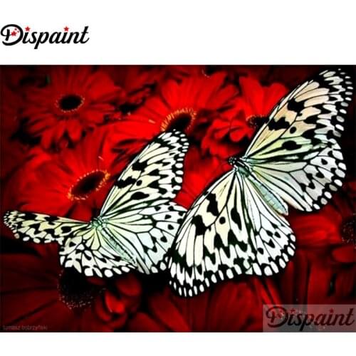 Dispaint Full Square/Round Drill 5D DIY Diamond Painting "Flower butterfly" Embroidery Cross Stitch 5D Home Decor A11886