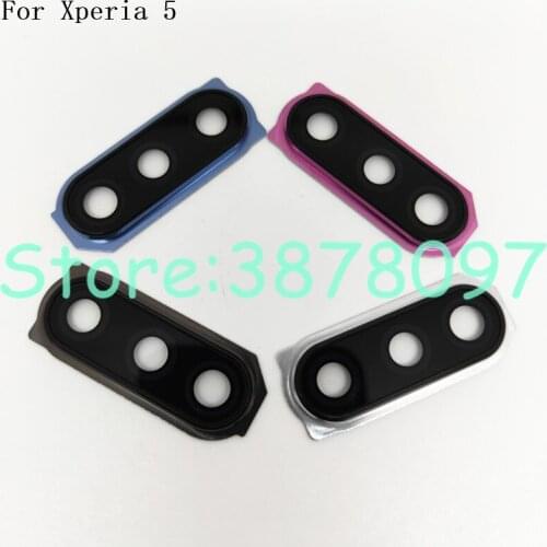 Original New Back Camera Glass Lens For Sony Xperia 5 X5 J8210 J8270 J9210 Rear Camera Glass Circle Cover And frame