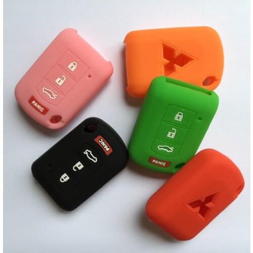 For Mitsubishi Car Key Remote 4 Button Lancer EX Galant Pajero Mirage ASX Outlander Silicone FOB Shell Case Keyless Entry Cover