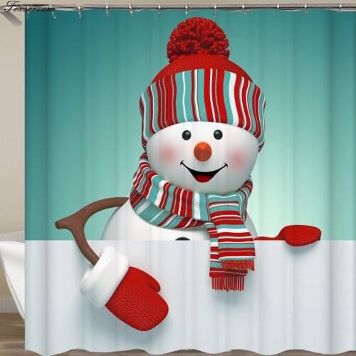 Christmas decoration show curtain bath shower curtain Cartoon Polyester Waterproof Bathroom Curtains 3D Shower curtains
