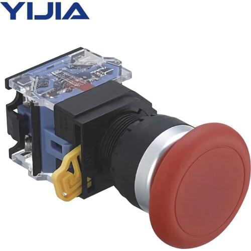 22mm Mounting φ40mm Mushroom Head Self-Reset Self-Locking Push Button Switch 1NO 1NC LA38A-11M/40