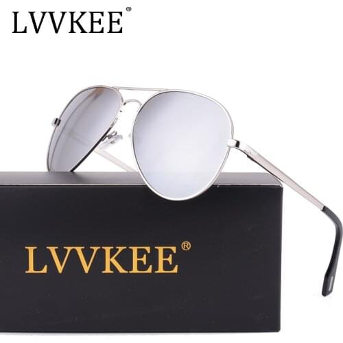 2019 Hot LVVKEE Brand pilot polarized women sunglasses men Gradient lens Alloy black blue sunglasses high quality UV400 AVIATION