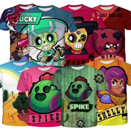 Spike Star Clothes Kids 3D Cartoon Game T Shirt Nita Poco Star Colt Shelly Short Sleeve Top Tee for Child Tshirt