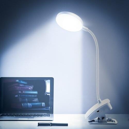 Led Light Portable Study Table Lamp USB Rechargeable Led Desk Light Dimmable Reading Book Led Lamp 3 Colors Clip Desktop Lampara