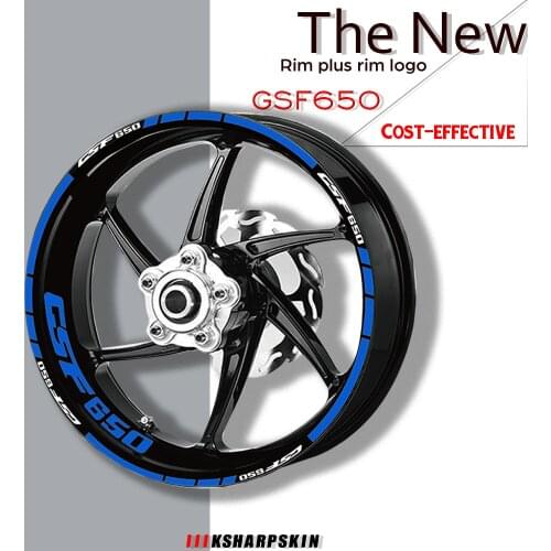 Motorcycle Front Rear Rim wheel reflective sticker decal Tire logo decorative decal kit set for SUZUKI GSF650 GSF 650