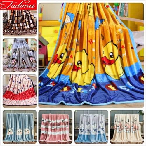 Duck Pattern Thick Winter Blanket Adult Kid Soft Plush Flannel Bedspreads 120x200 150x200 180x200 200x230 230x250 Sofa Bed Cover