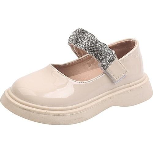 CNFSNJ brand new 2021 Toddler Fashion Slip On Princess Shoes Children Rhinestone Baby Girls Leather Pearl party Flat 26-36