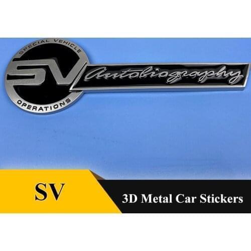 High Quality Metal SV Special Vehicle Operation Autobiography Emblem Car Grille Badge Sticker Car Styling For Land Range Rover