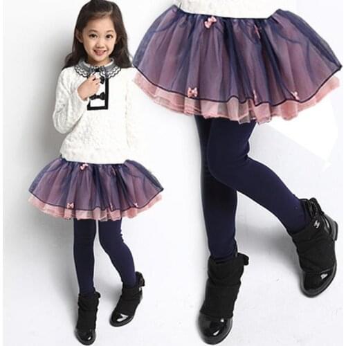 Girls' Bottoming Skirts 2021 Spring Autumn New Baby Skirts Korean Childrens Clothing Childrens Fake Two-piece Girls' Hakama