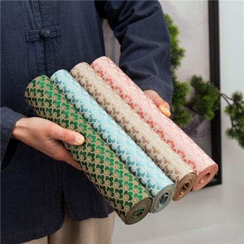 Brocade jacquard table runner tea table cloth art Japanese dry foam pad hotel tea table Tea ceremony