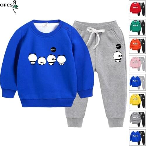 Winter Boys Girls Suits Clothing Thick Warm Pullover Sweatshirt Top + Pants 2PCS/Set 2-10Years Old Toddler Enfant Casual Outwear